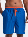 Spodenki męskie kąpielówki z dwukolorowym ściągaczem – ciemnoniebieskie V5 OM-SRBS-0141