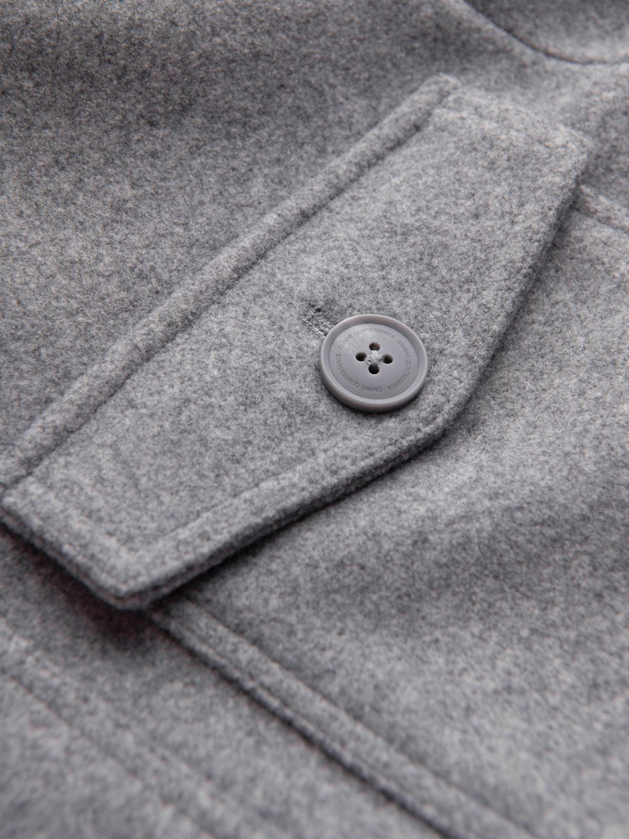 Men's lightweight fleece jacket with viscose - gray V2 OM-JANP-0199