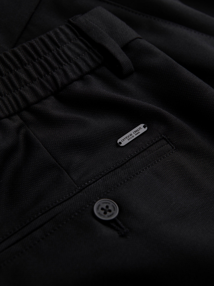 Men's REGULAR FIT chino pants with elastic waistband - black V4 OM-PACP-0157