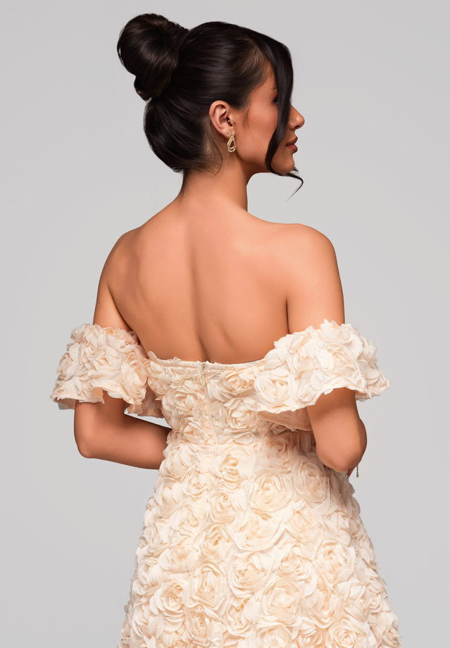 Evening dress LA-OM-DLR163 - ecru