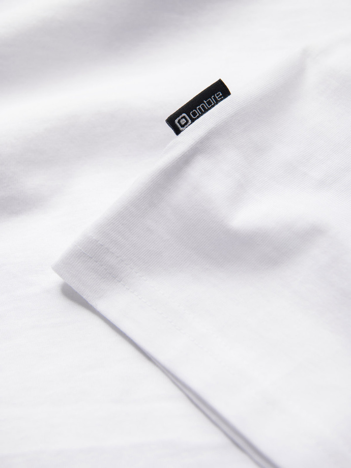 T-shirt męski bawełniany z nadrukiem California - biały V1 OM-TSPT-0128