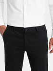 Spodnie męskie chino SLIM FIT z delikatną teksturą - czarne V5 OM-PACP-0190