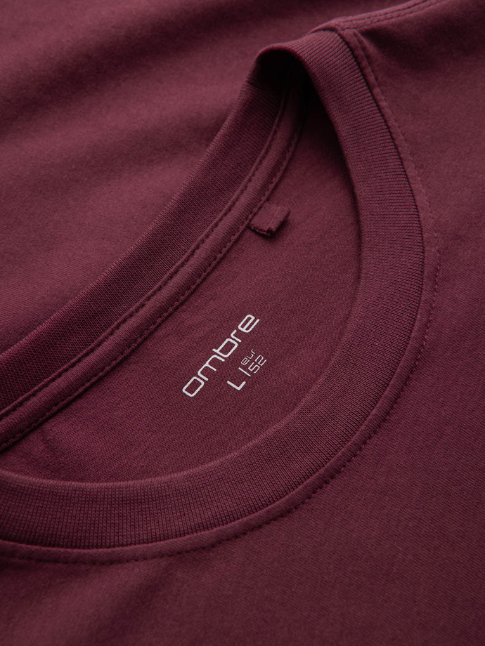Men's Ombre Streetstyle cotton t-shirt with pocket print - maroon V3 OM-TSCT-0108