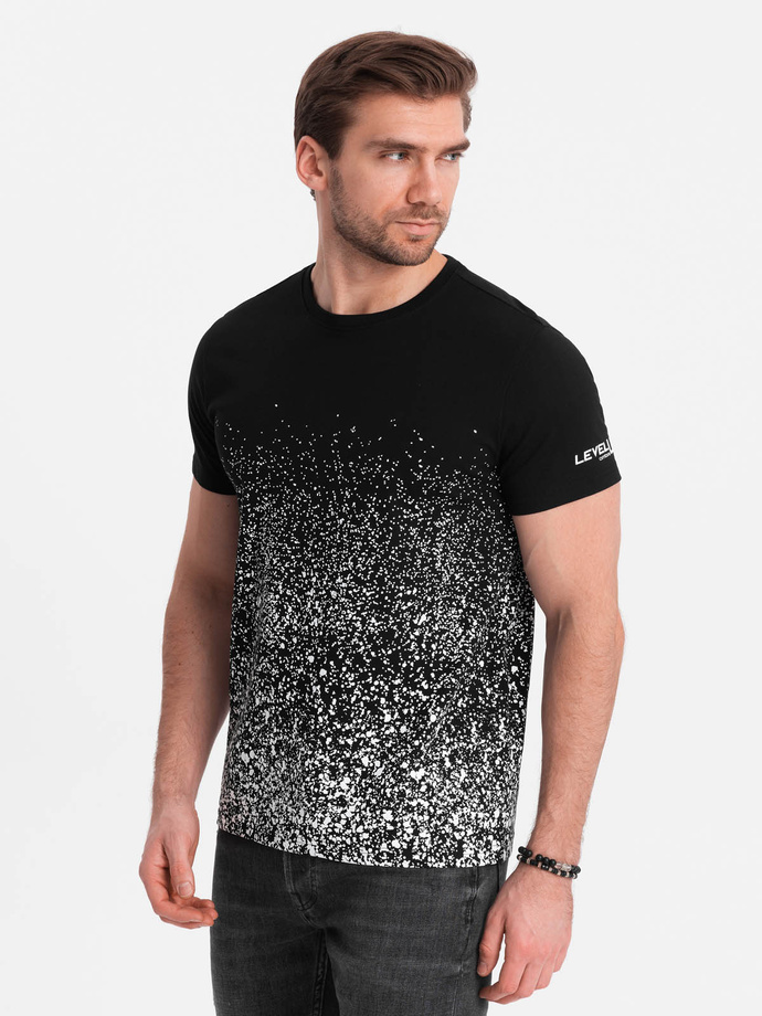 Men's gradient print cotton t-shirt - black V2 OM-TSPT-22SS-001