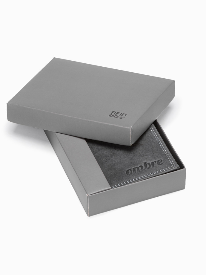 Portfel męski skórzany - czarny A417