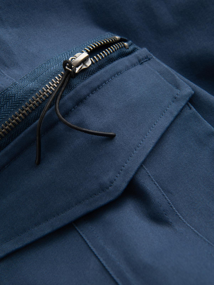 Men's cargo pants STRAIGHT LEG with triangle pins on pocket - dark blue V4 OM-PACG-0196