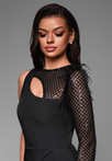 LA-OM-DLR083 Regular Fit raspberry evening dress