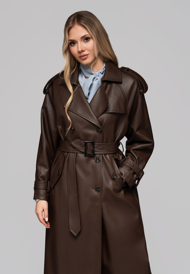 Women's LARICA trench coat with belt OW-COLC-0101 v2 - brown
