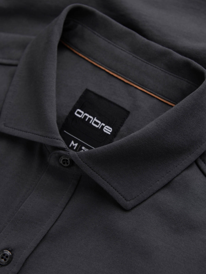 Men's REGULAR cotton single jersey knit shirt - graphite V6 OM-SHCS-0138