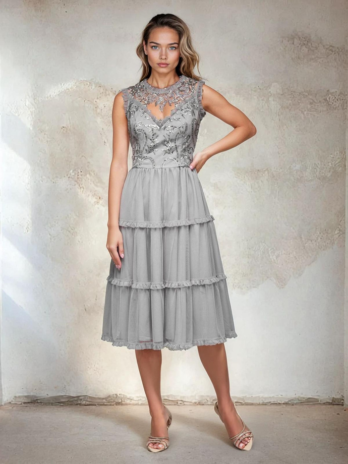 DLR180 midi dress - gray