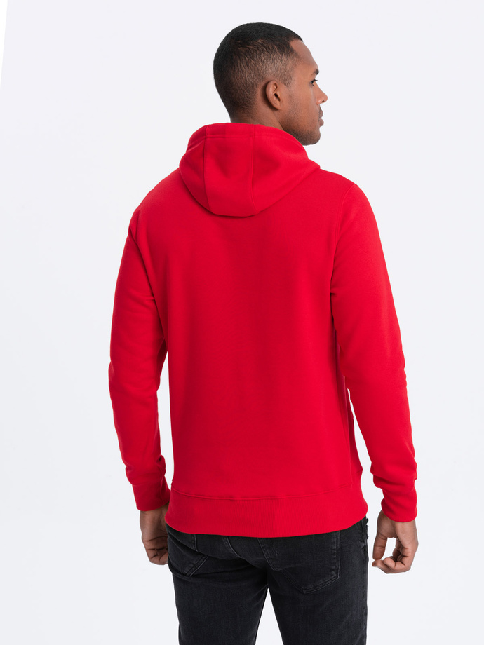 Men's hooded sweatshirt - red V10 OM-SSBN-0120