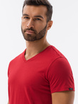 Classic BASIC men's shirt with a serape neckline - red V14 S1369