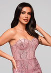 Evening dress LA-OM-DLR192 - pink