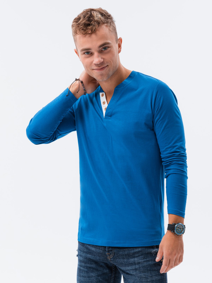 Men's plain longsleeve L133 - blue V2