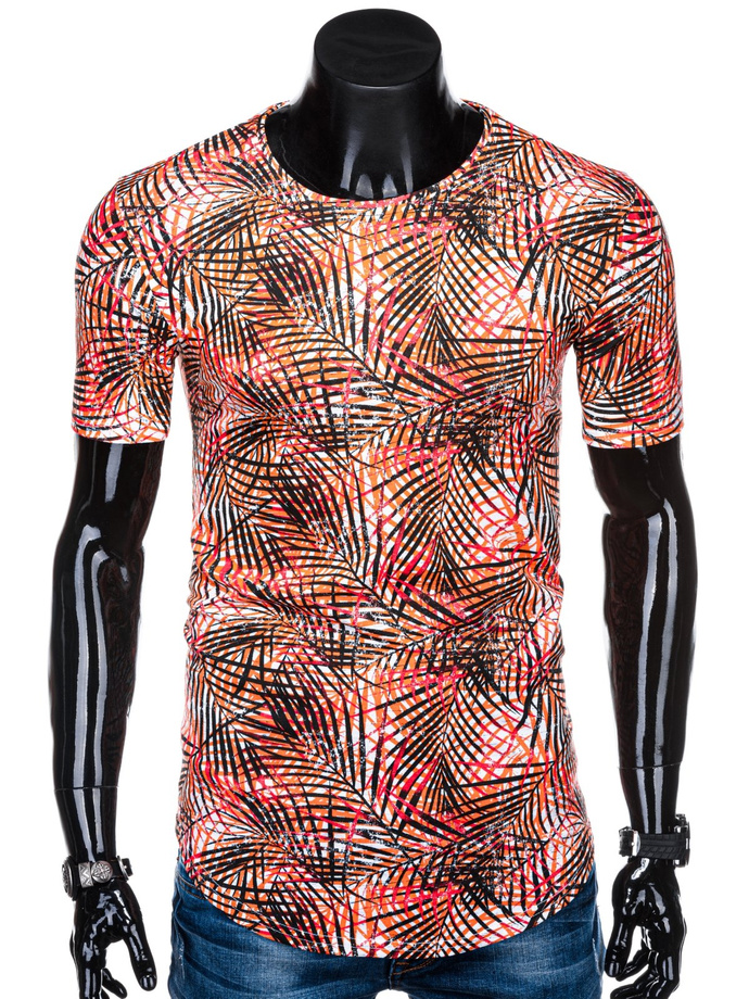 Men's printed t-shirt S1308 - orange