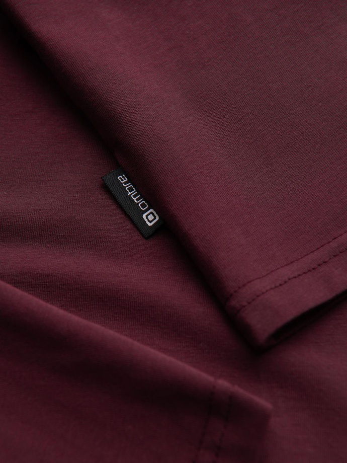 Men's plain turtleneck longsleeve - maroon V6 OM-LSCL-0130