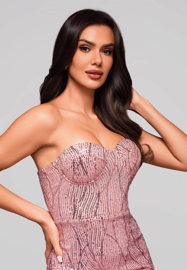 Evening dress LA-OM-DLR192 - pink
