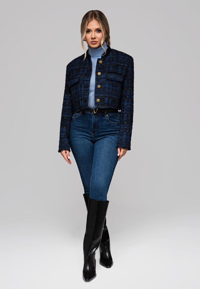 Women's short chanel jacket OW-BLZB-0102 v1 - navy blue