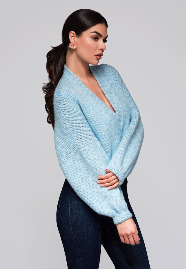 Women's sweater LW-SWCD-0105 - light blue