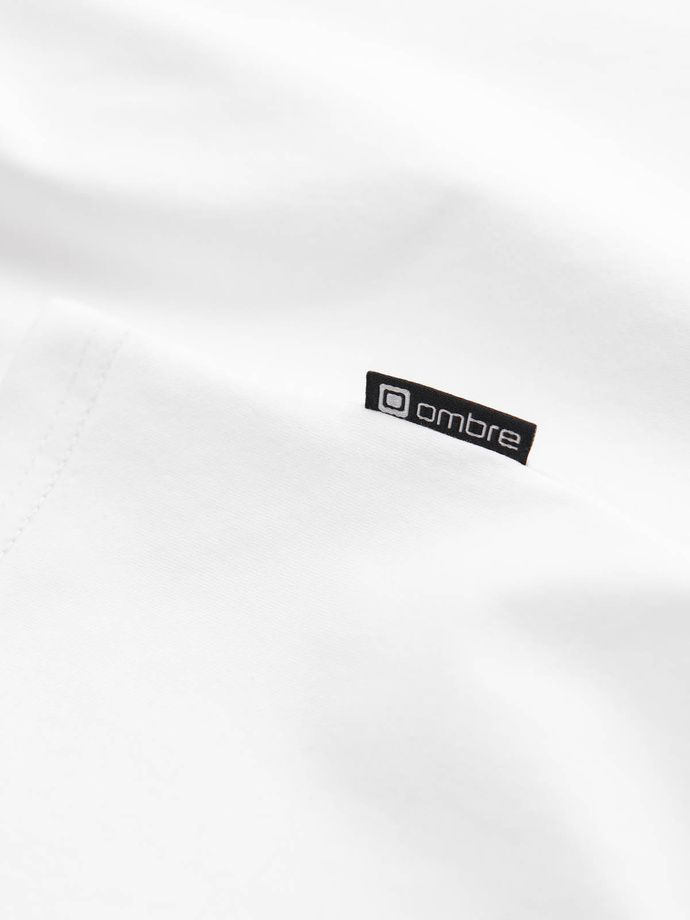 Men's elastane polo shirt with contrasting elements - white V1 OM-POSS-0123