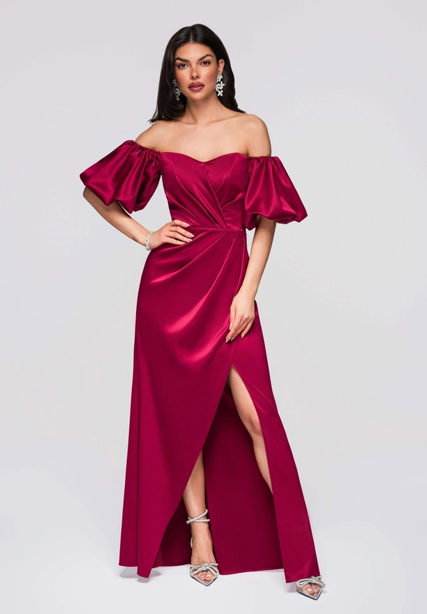 Evening dress LA-OM-DLR270 - burgundy