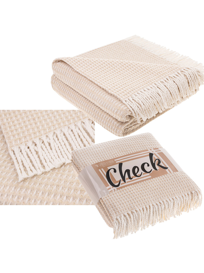 Check Blanket A833 - beige