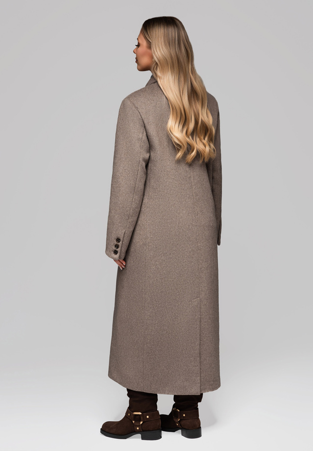 Płaszcz damski wełniany długi LARICA OW-COLC-0100 v1 - taupe