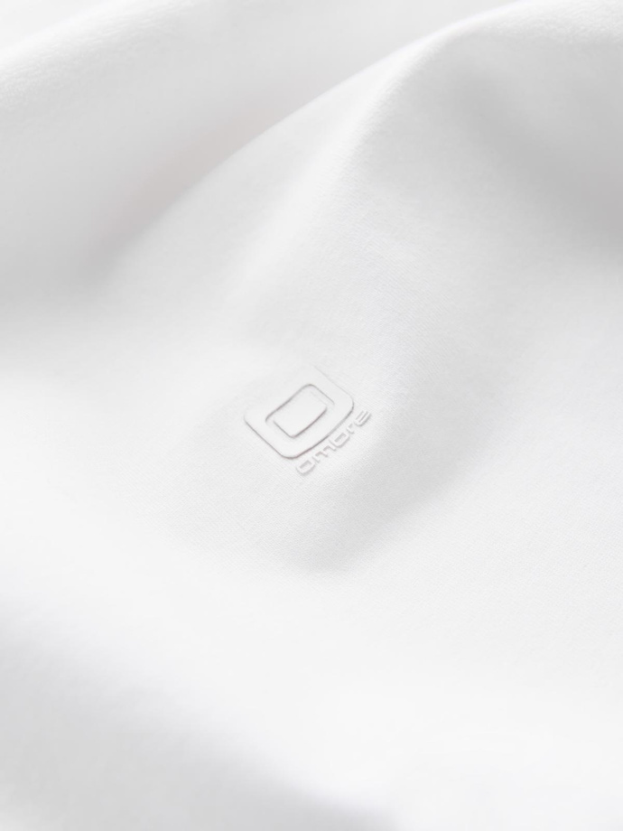 Men's SLIM FIT T-shirt with round neckline and logo - white V1 OM-TSCT-0220