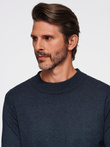 Men's knitted half turtleneck with viscose - navy blue V4 OM-SWTN-0125