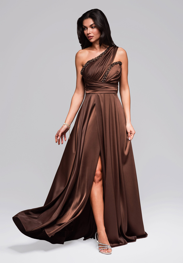 Evening dress LA-OM-DLR252 brown