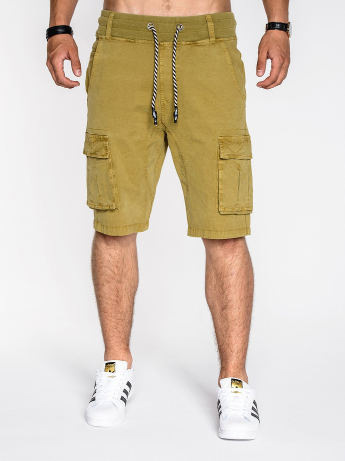 Men's cargo shorts P527 - mustard