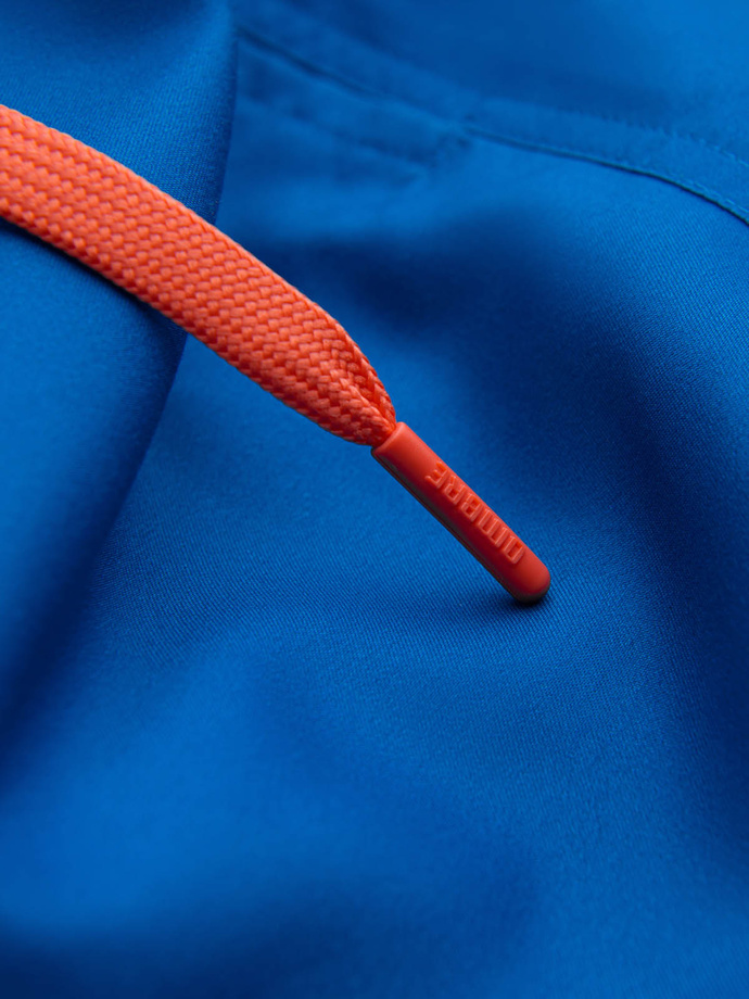 Men's two-tone ribbed swim shorts - dark blue V5 OM-SRBS-0141