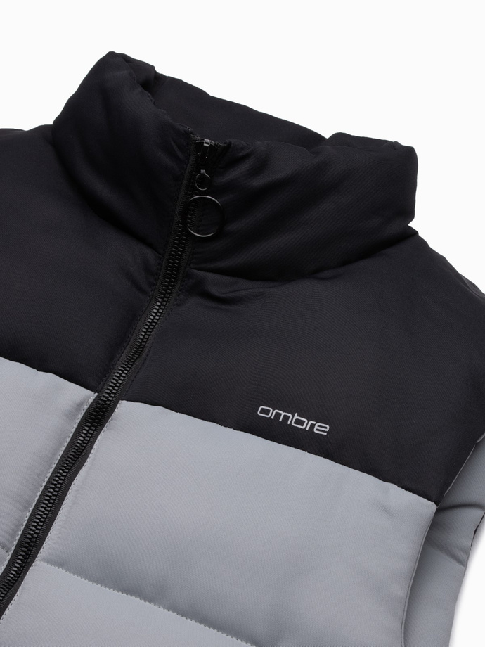 Bezrękawnik męski pikowany - szary V2 V36