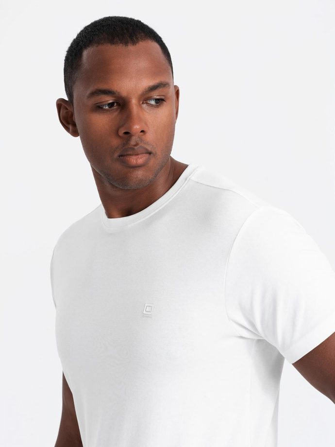Set of men's t-shirts with round neckline - white/navy V1 Z101