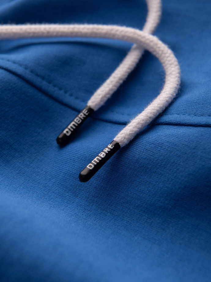 Men's sweat shorts with rounded leg - blue V1 OM-SRSK-0105