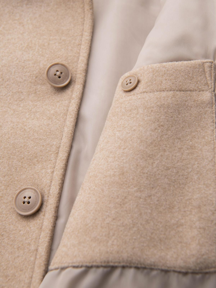 Męska kurtka koszulowa - beżowa V1 OM-JANP-0291