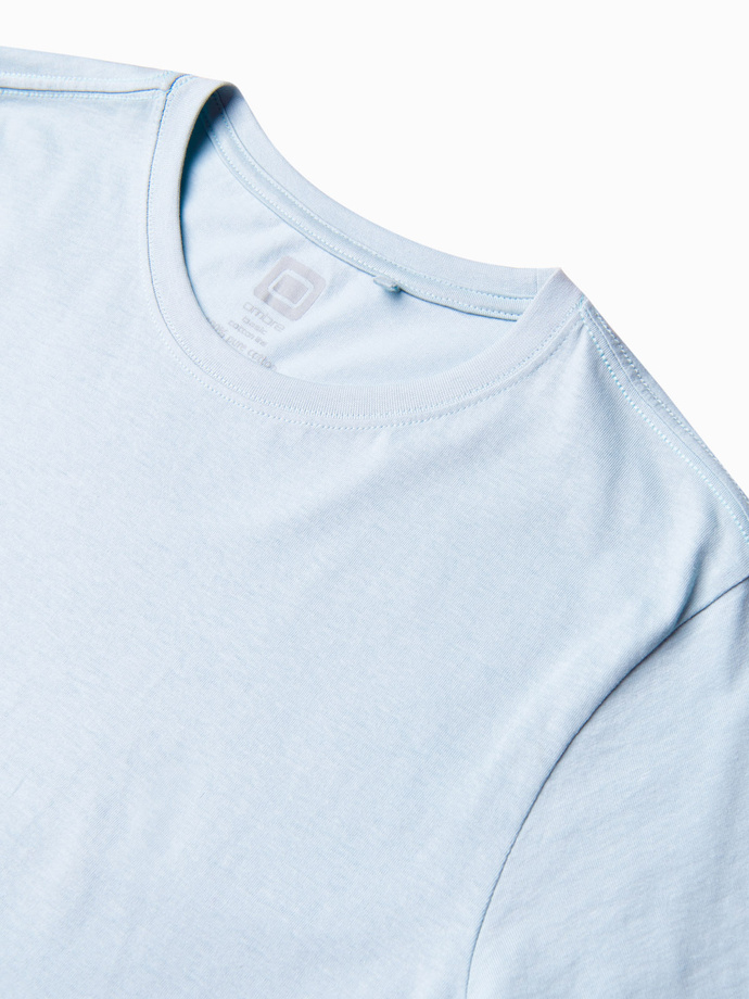 T-shirt męski bawełniany BASIC - jasnoniebieski V19 S1370