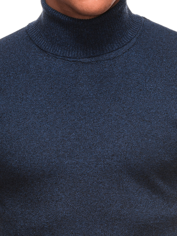 Sweter męski z golfem E250 - ciemny niebieski