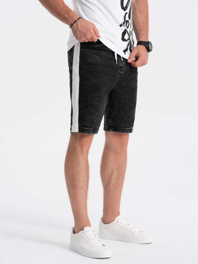 Men's denim shorts - black W363