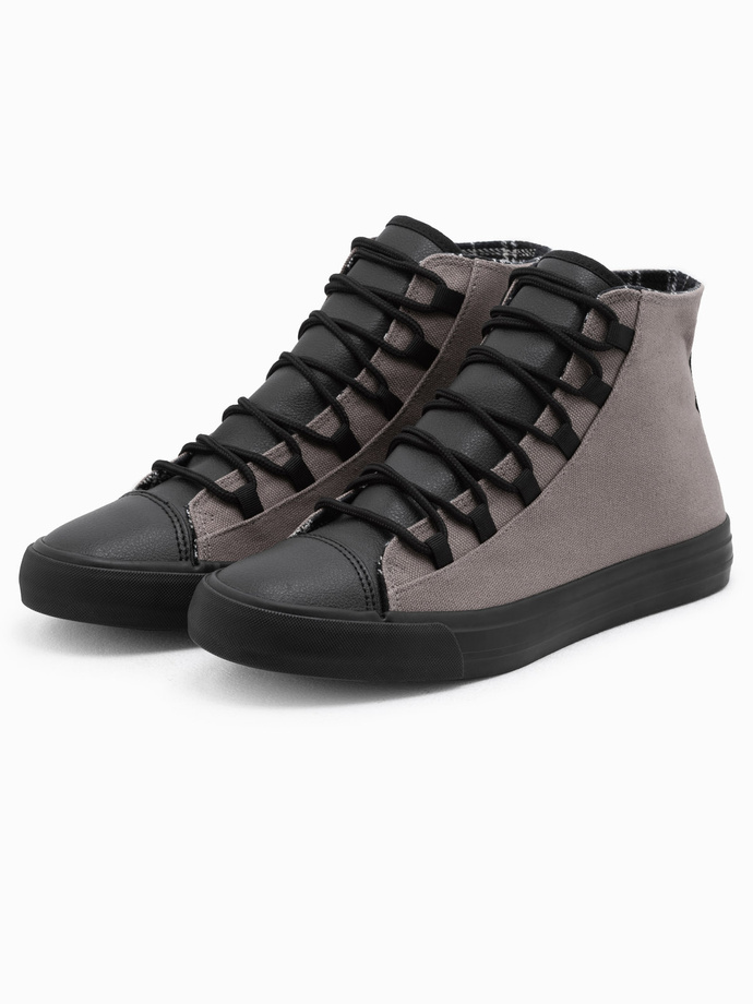 Men's shoes sneakers in combined materials - graphite V8 OM-FOTH-0143