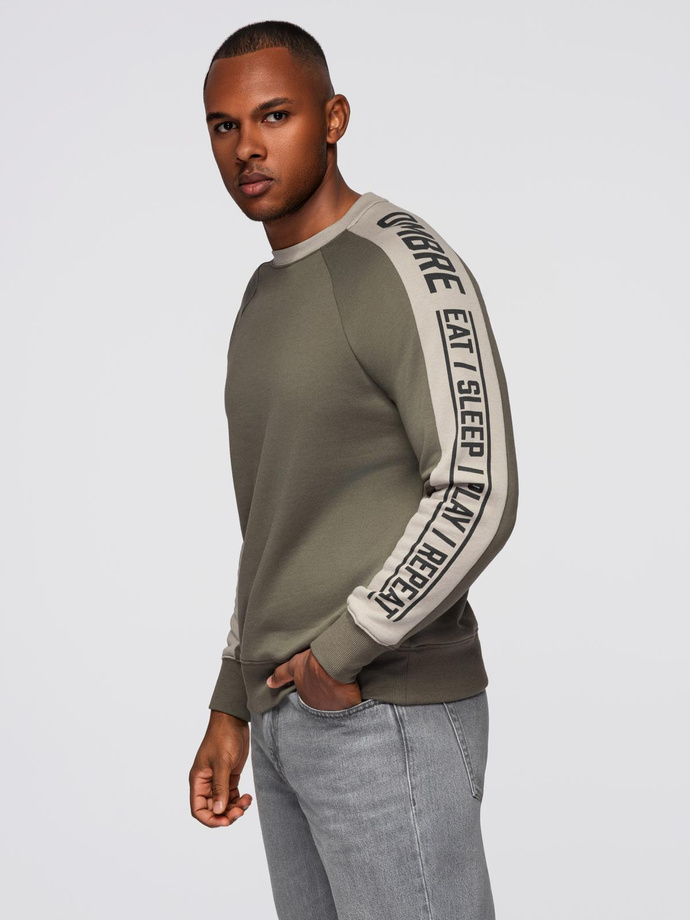 Unbuttoned men's sweatshirt with stand-up collar and hood - black V1 OM-SSZP-0216
