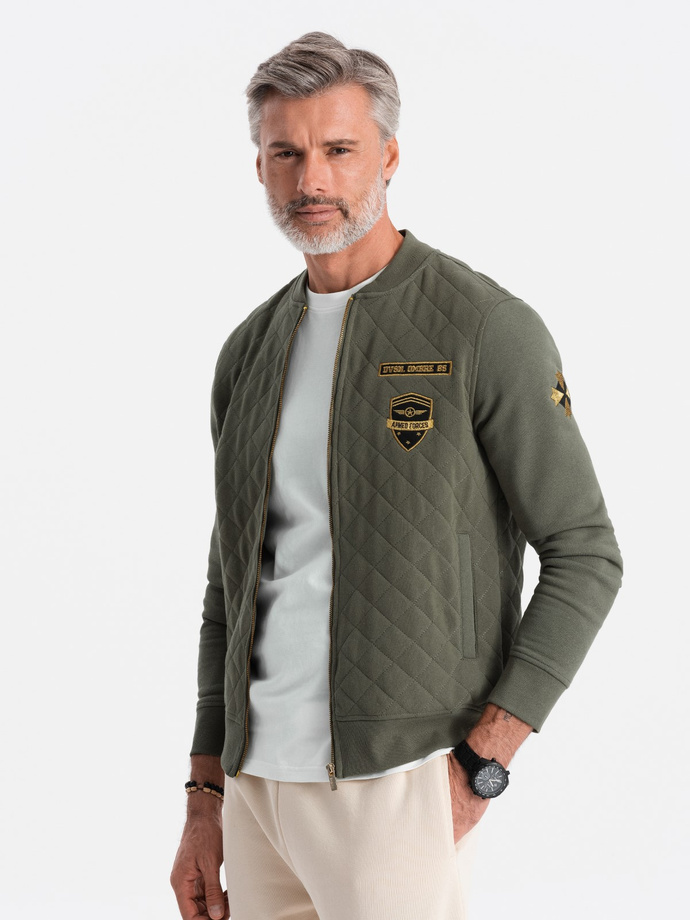Men's zip-up sweatshirt  - olive B1422