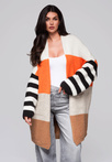 Women's cardigan LW-SWCD-0106 - orange/brown