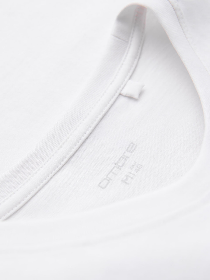 Men's cotton college print t-shirt - white V1 OM-TSPT-0137