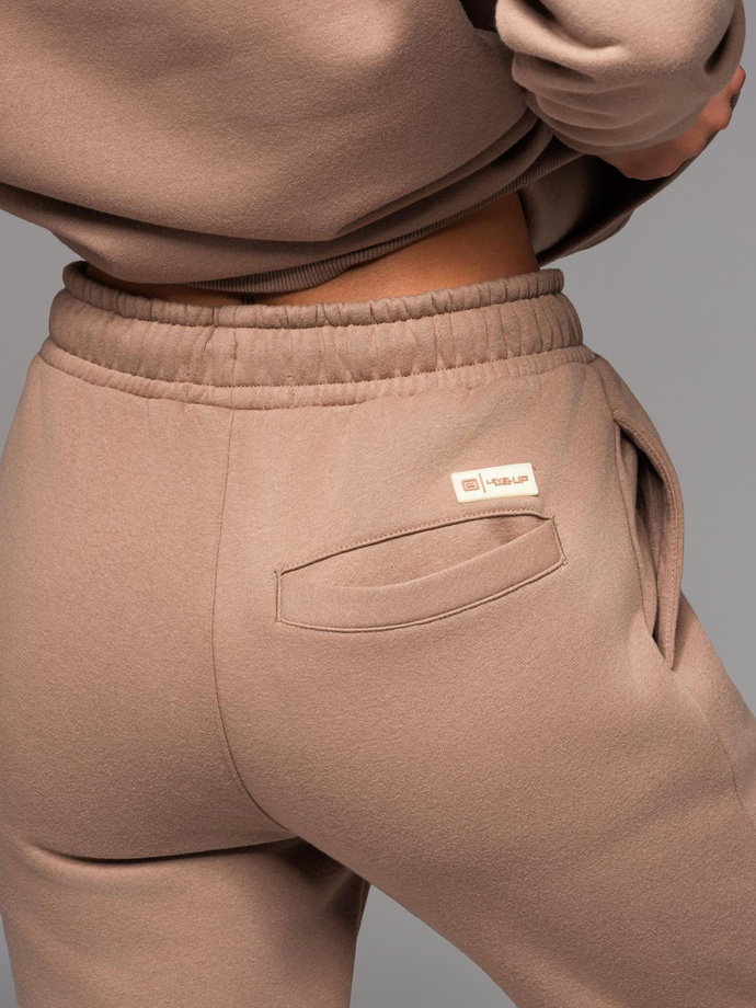 Komplet dresowy UNISEX w stylu athleisure ze spodniami i bluzą - brązowy V16 Z109