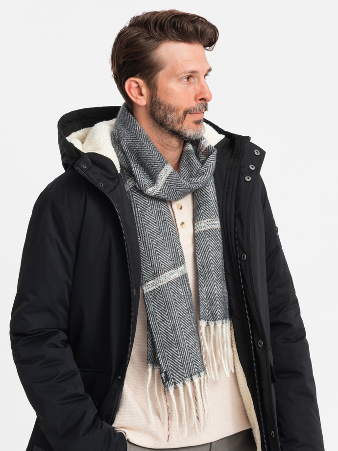 Men's scarf - brown/cream A408