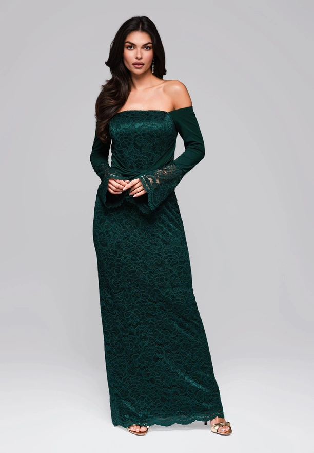 Evening dress LA-OM-DLR243 - bottle green