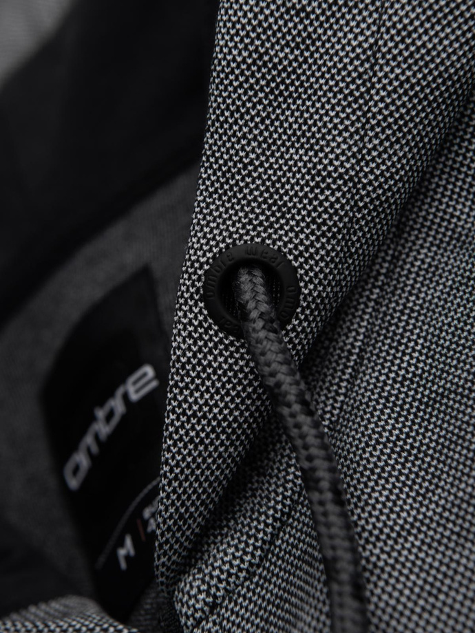 Men's softly structured hooded sweatshirt - black V1 OM-SSZP-0191