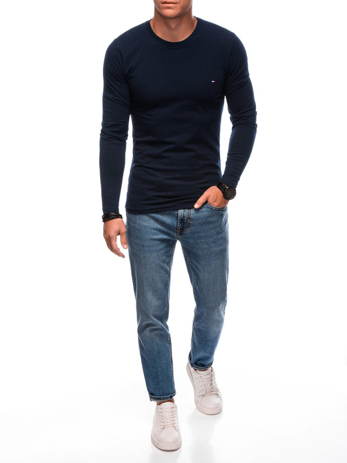 Longsleeve męski z nadrukiem L170 - granatowy