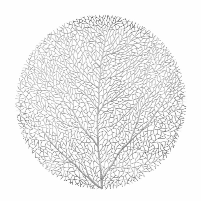 Leaf table mat 38x38 A476 - silver